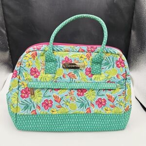 LIKE NEW TUPPERWARE Insulated Lunch Bag in Vibrant Tropical Hawaiian Print